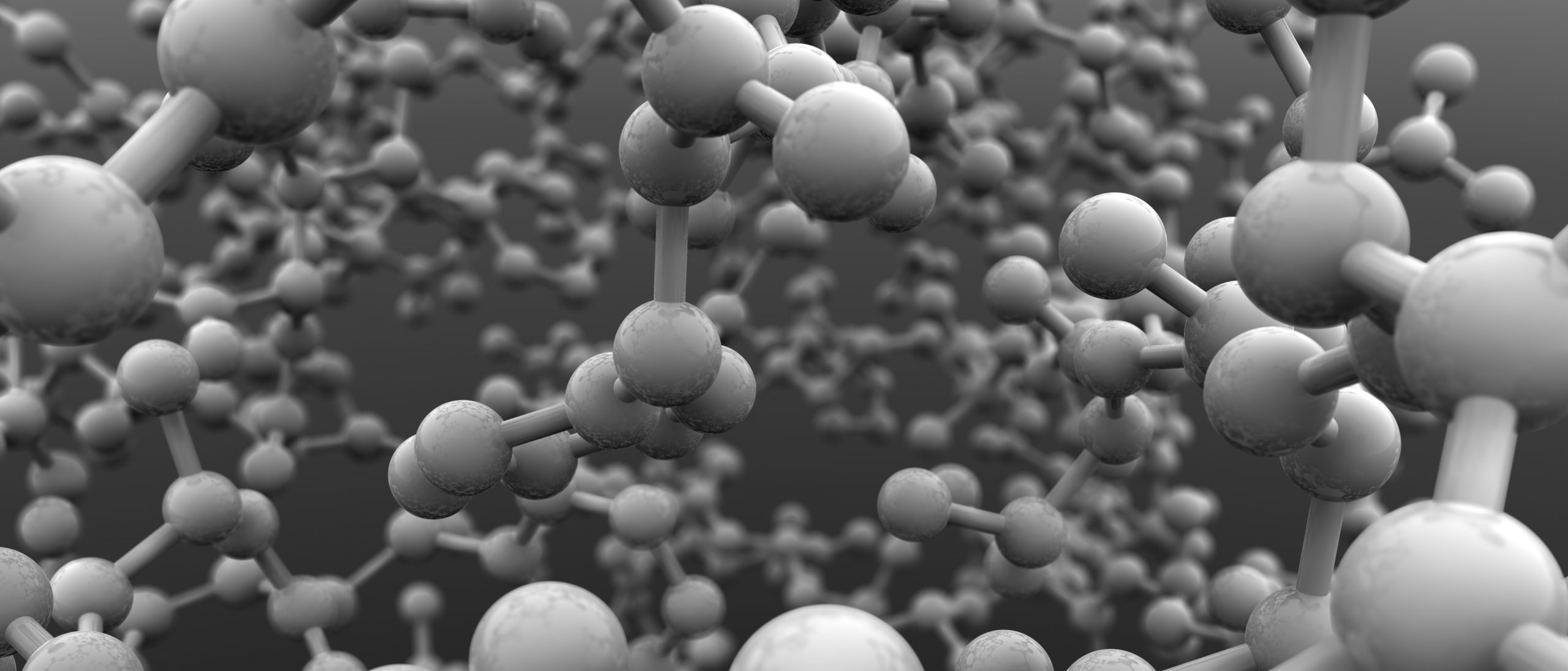 Ball and stick render of a protein molecule.